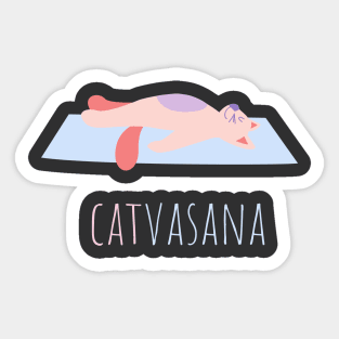 Savasana - Yoga Cat Catvasana Funny Relax Sticker